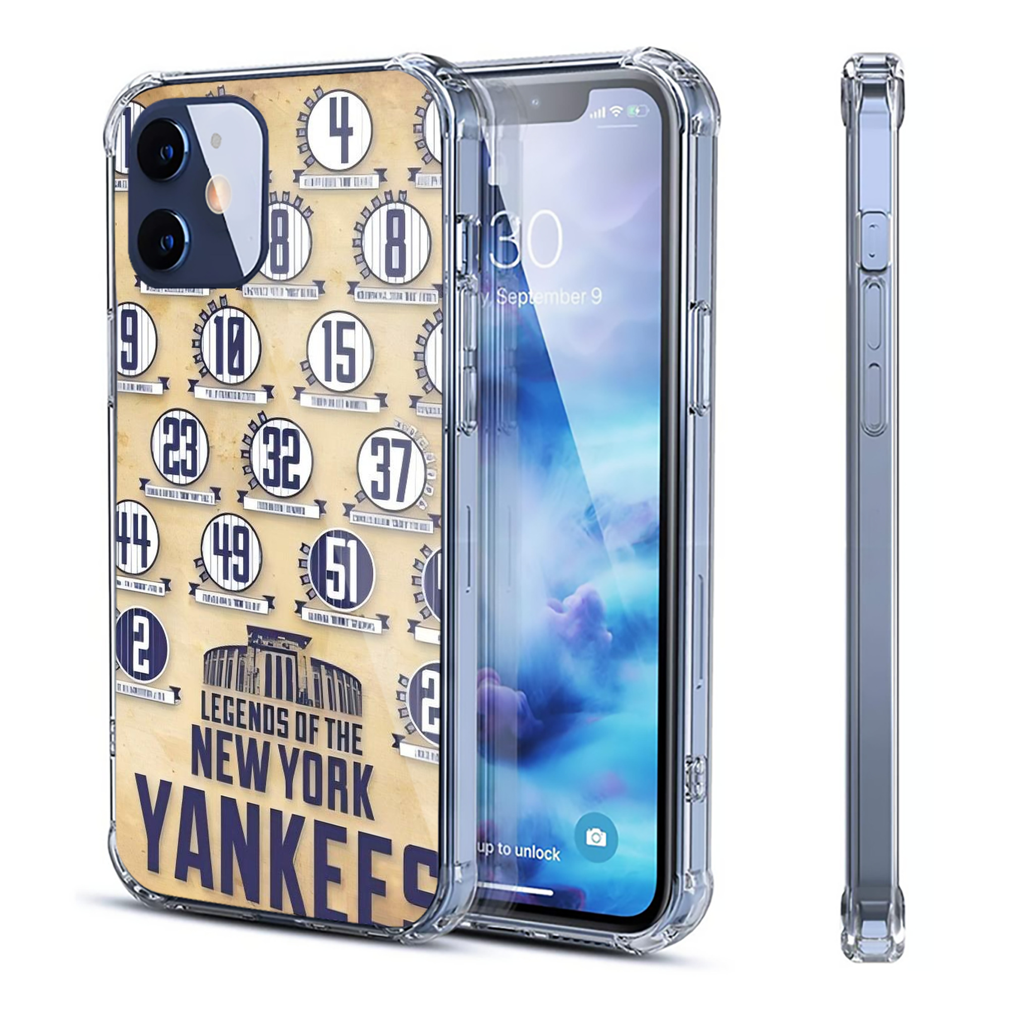 New York Yankees 339 Clear IPhone 12 Case – Soft TPU With UV Print – Enhanced Drop Protection, Precise Fit, Anti-Fingerprint, Customizable Design, Scratch-Resistant, Yellow-Resistant